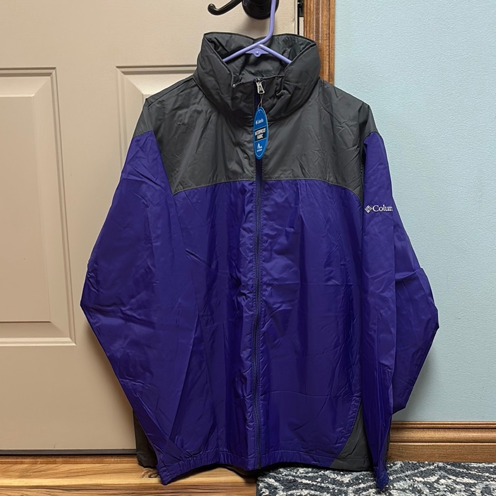 Columbia Purple and Gray Raincoat Water-Resistant